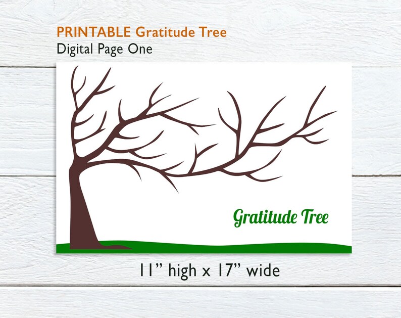 PRINTABLE Gratitude Tree Poster, Autumn DIY Classroom Exercise, Fun