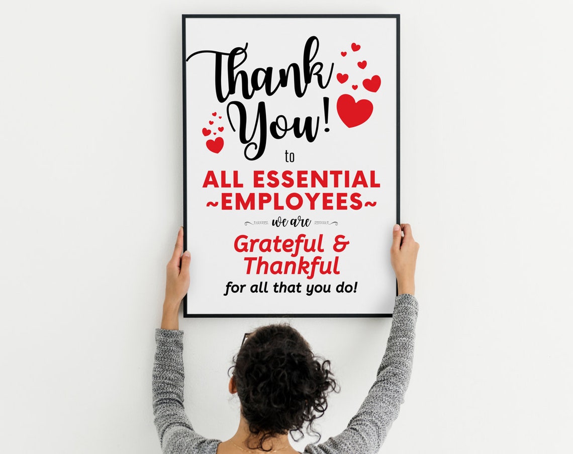 Thank You Essential Employees Thank You to All Essential Etsy