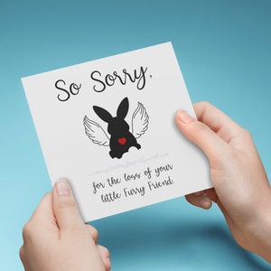 Tarjeta de condolencias para conejito (imprimible), pérdida de un amigo peludo, tarjeta de condolencias para conejito, lo siento mucho por la pérdida de tu mascota, condolencias para mascotas