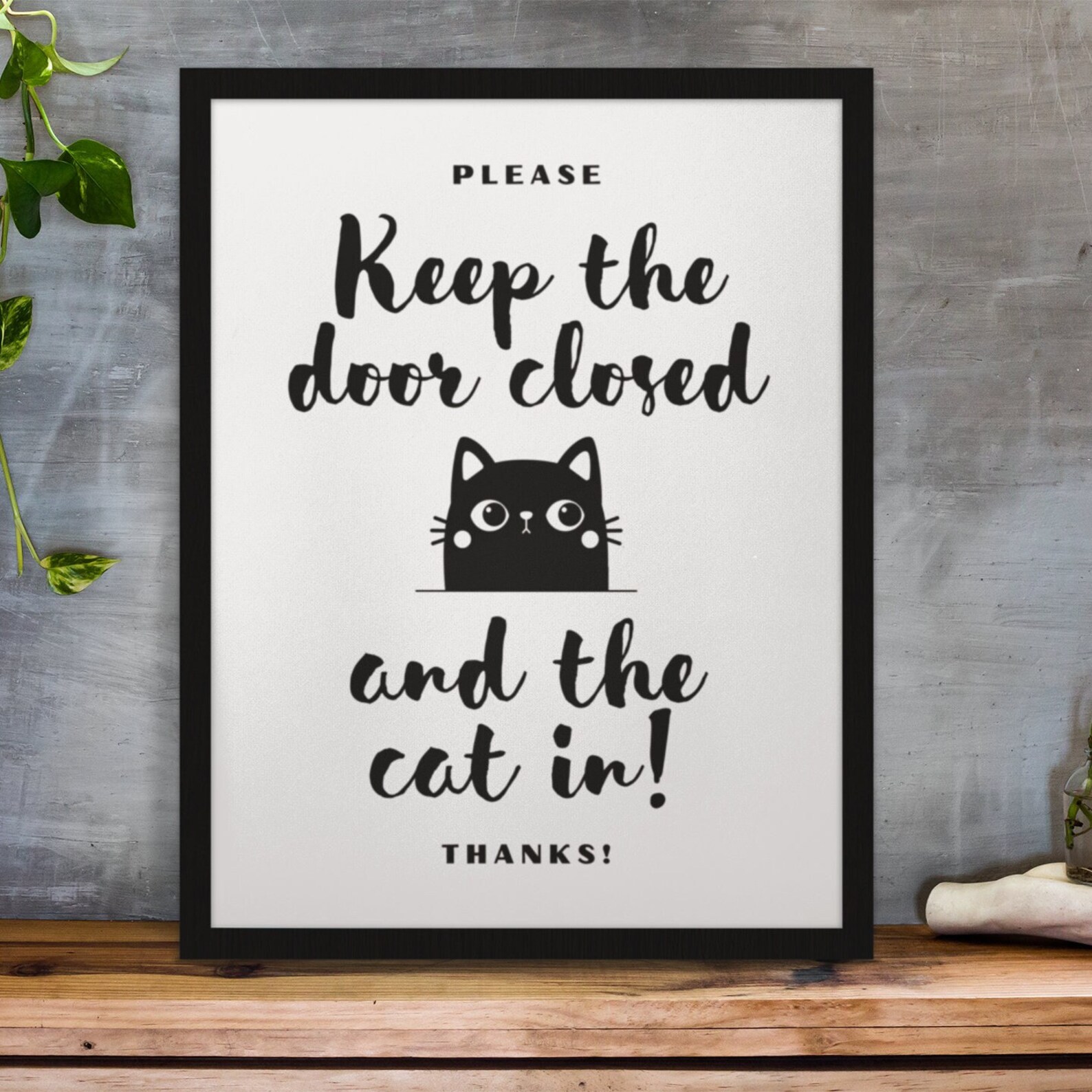 PRINTABLE Keep Door Closed Sign, Keep Cat in Sign, Don't Let Cat Out ...