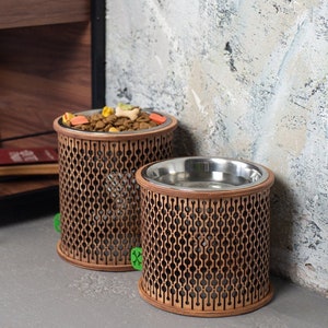 Raised Dog bowl, metal dog food bowls, dog water bowl, raised dog feeders, Elevated single dog bowl stand, dog feeding stand 57.5oz/7.2cups