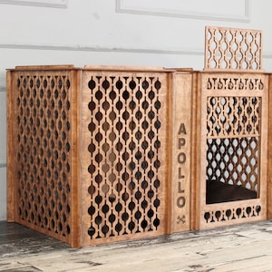 Dog crate, Dog kennel, Wood dog house, Personalised dog kennel, Decorative pet house, Modern dog crate, Dog bed, Custom dog house design