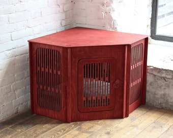 Corner dog kennel , Modern dog crate,dog kennel furniture,wooden pet house,indoor dog kennels,portable dog crate,decorative dog crates