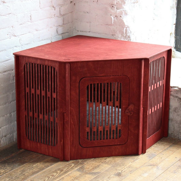 Corner dog kennel , Modern dog crate,dog kennel furniture,wooden pet house,indoor dog kennels,portable dog crate,decorative dog crates