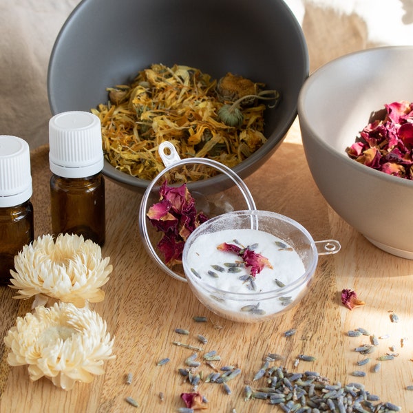 Kit de fabricación de bombas de baño de bricolaje, conjunto de bombas de baño de lavanda, kit de bomba de baño, conjunto de bombas de baño de rosas con pétalos de flores secas