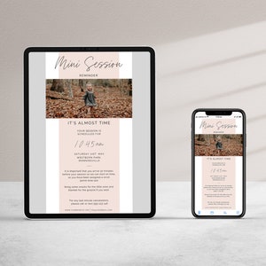Photography Session Reminder Template, Email Newsletter, Client Reminder, Canva Template for photographers - INSTANT DOWNLOAD - SR