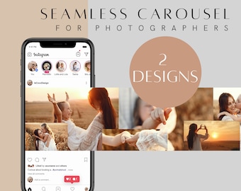 Plantilla de carrusel de Instagram para fotógrafos: Collage de fotos, 2 diseños (descarga digital)