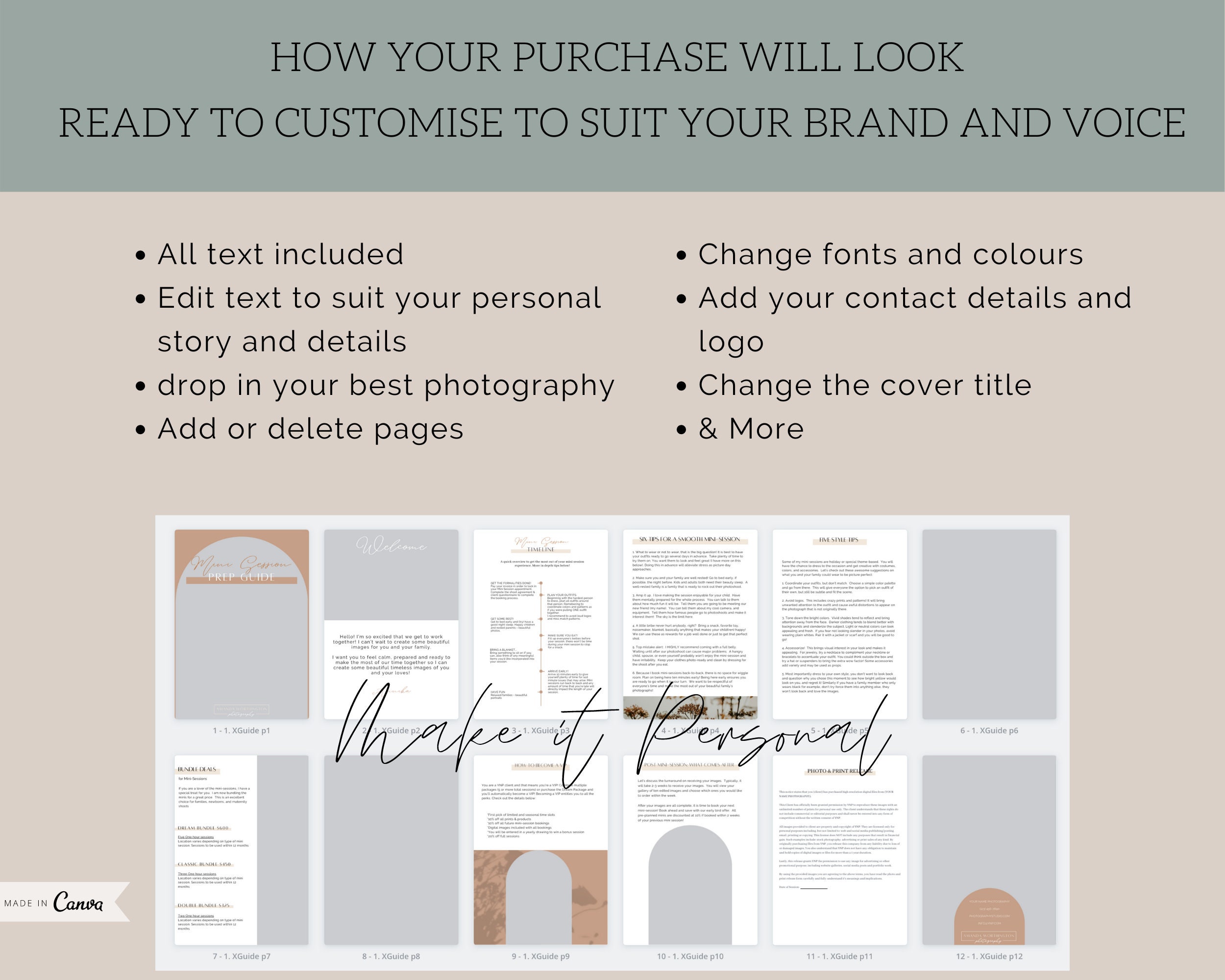 Mini Session Client Prep Guide Photographer Checklists - Etsy