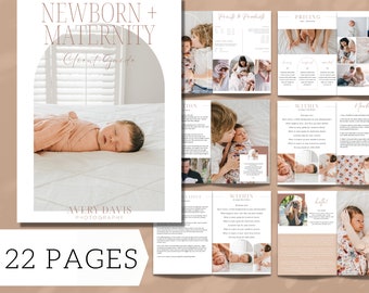 Welcome Guide Template, Newborn Photographer Magazine Template, Photographer brochure, Newborn Photography, Maternity Photography SIG