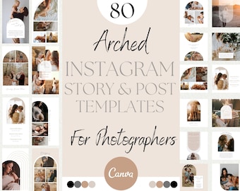 80 Instagram-verhaal- en bijpassende berichtensjablonen voor fotografen, Canva-ontwerp, portretfotografie, insta-post en verhalensjablonen INST