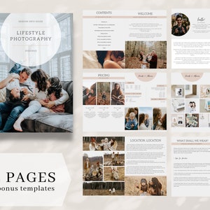 Photographer Welcome Guide Template, Photography Magazine Template, Photographer brochure, Family Photography, Newborn Photography SIG