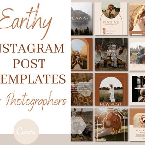 Instagram Post templates for photographers, Instagram Engagement, Canva Template, digital marketing photography template INST