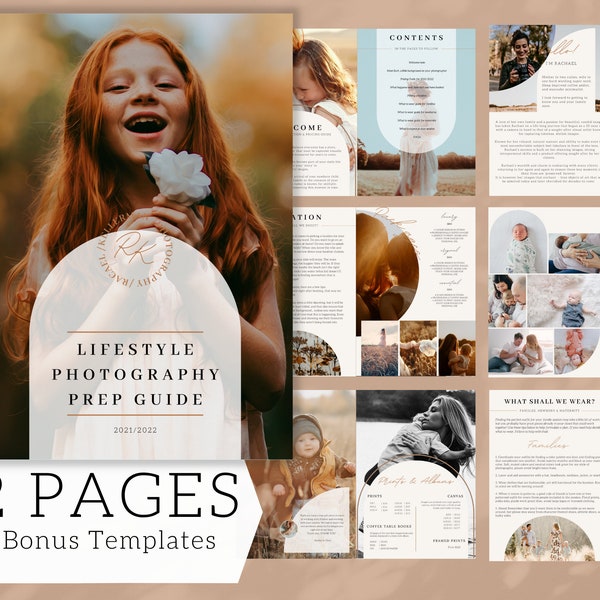 Photographer Welcome Guide Template, Photography Client Magazine, Studio brochure, Family Photography, Newborn Photography Marketing SIG