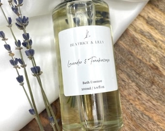 Lavender & Frankincense Bath Essence | Botanical Bath Oil | Vegan and Cruelty Free Ingredients | Nourishing | Relaxing