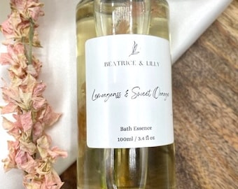 Lemongrass & Sweet Orange Bath Essence | Vegan | Cruelty Free | Nourishing | Relaxing | Essential Oils