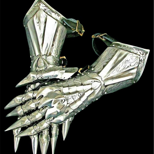 Medieval Gauntlets Armor Gloves | Nazgul Gloves | Halloween Cosplay Accessories | Halloween Role Play Costume | Larp Armor Steel Gloves Gift