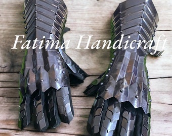 Medieval gauntlets Gloves LOTR Nazgul Pair Of Gloves set, Halloween costume gauntlet Black Nazgul Arm Protection Armor Gloves Halloween Gift