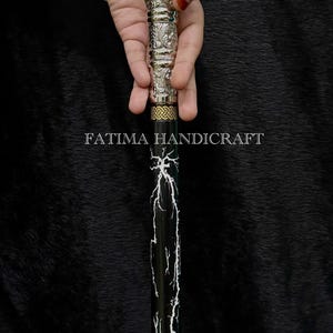 Black Walking Cane With Brass Silver Handle - Luxury Gentlemen Walking Stick - Christmas Men Gift's