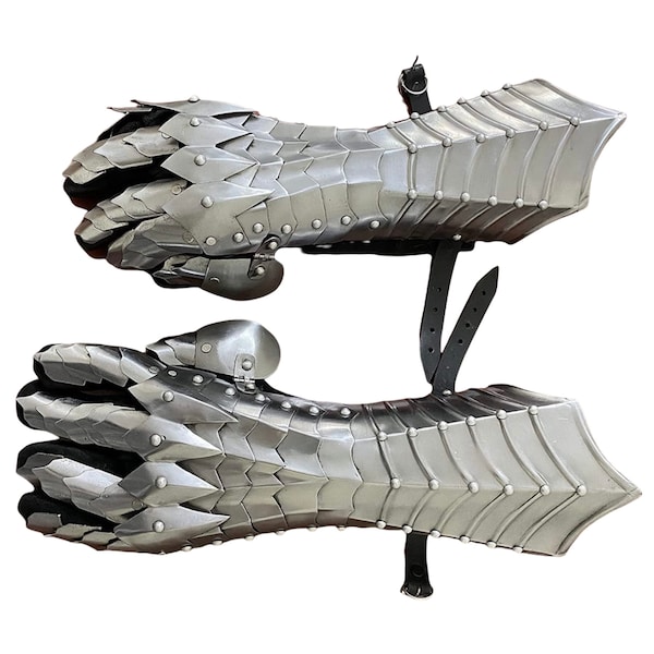 Medieval Nazgul Gloves silver Finish Steel Gauntlets Medieval Armor Gauntlet Men Armor Suit Gauntlet Lord of the Rings Armor & Gloves Gift