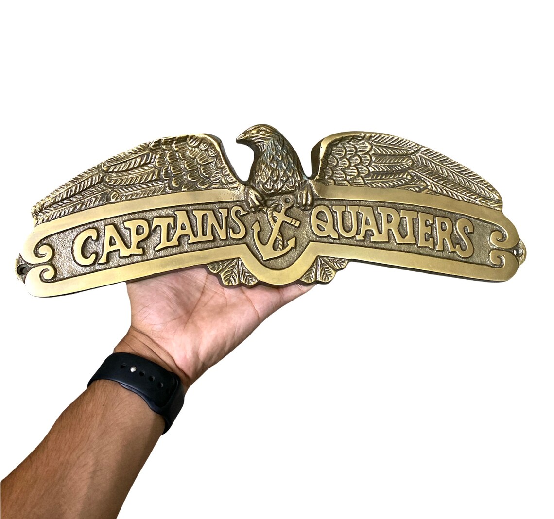 Wall Hanging Captain Quarters Sign Nautical Antique Finish Etsy