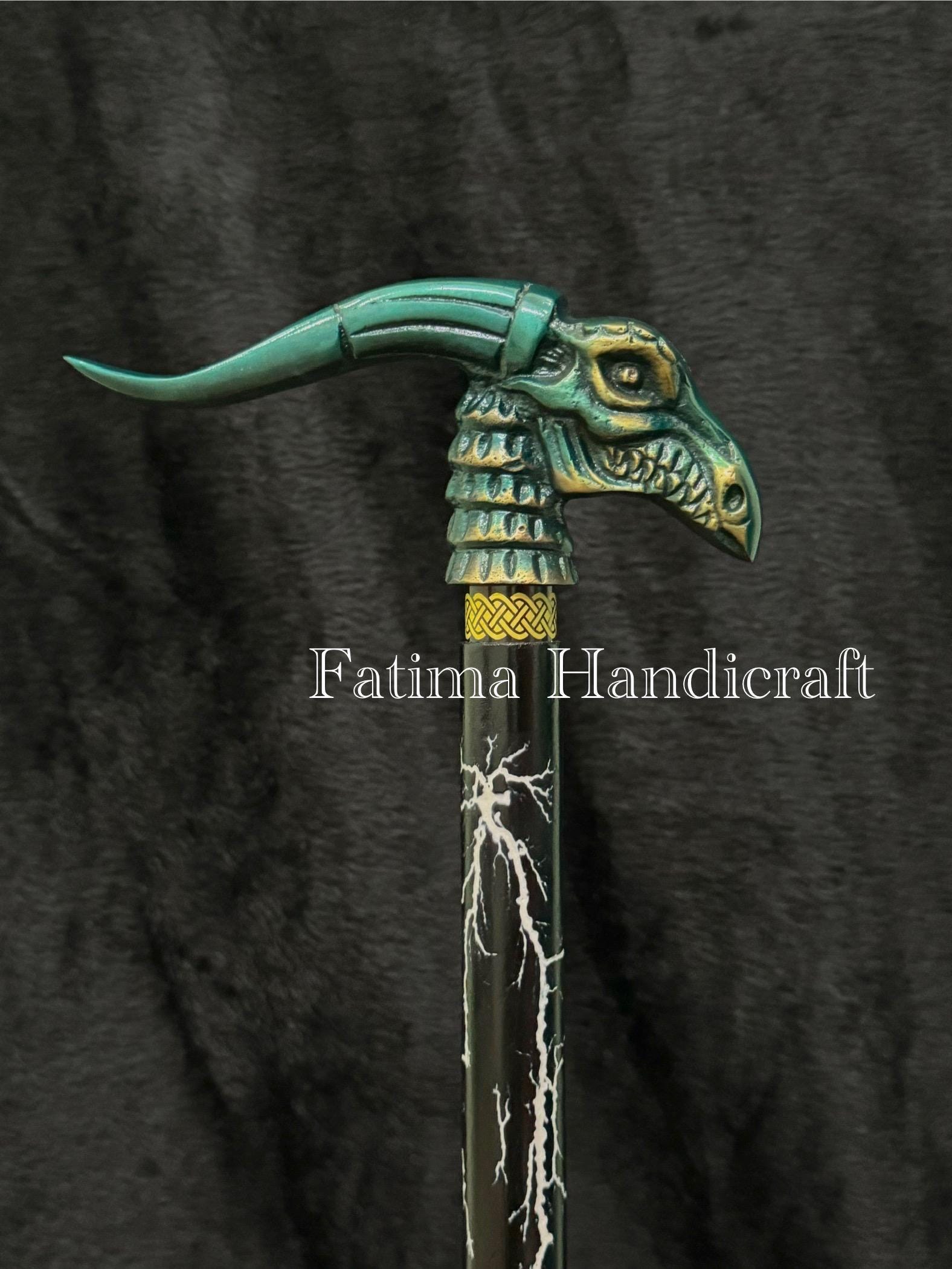 Gothic Dragon Skull Walking Cane: Carved Wooden Steampunk Cane - Etsy