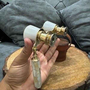 Jumelles De Théâtre Anciennes En Laiton Et Nacre - Opéra, Marines, Spyglass - Fabriquées Inde