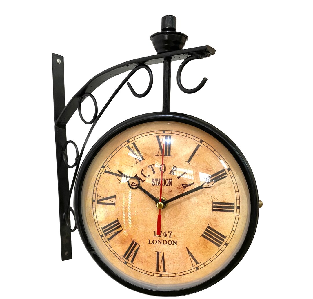 Station Wall Clock Victoria Clock 8black Finish Victoria Etsy