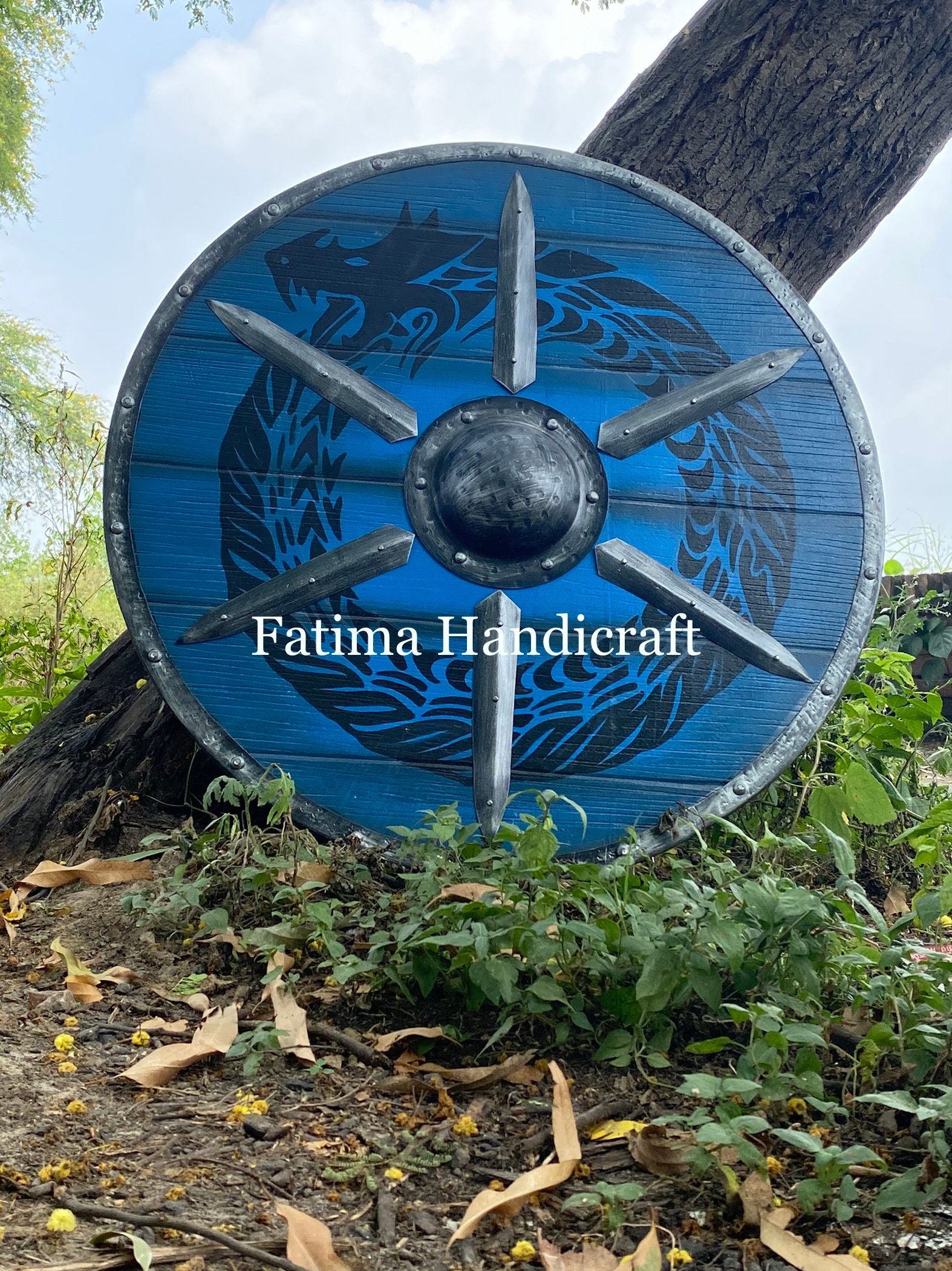 Rustic Shield Raven Valhalla Viking Shield: Rustic Wooden Cosplay Shield Christmas ...