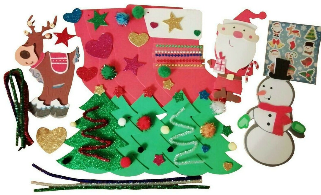 Childrens Foam Christmas Craft Kit Christmas Eve Activity Kit Etsy UK