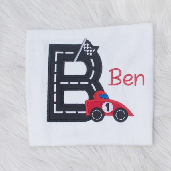 Applique Race Car Etsy