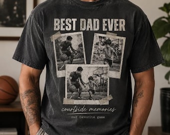 Personalised Photo Father's Day T-Shirt, Custom Daddy Picture TShirt, Grandpa Gift From Grandkids, Custom Portrait Papa Tee Family Gift