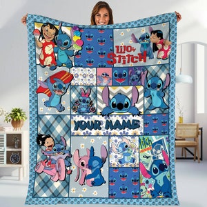 Personalized Stitch Blanket Lilo Stitch Blanket Stitch Birthday Gifts Disneyland Stitch Christmas Gifts