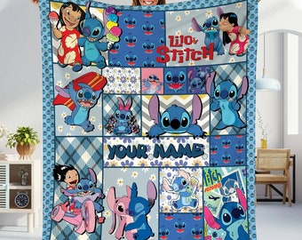 Personalized Stitch Blanket Lilo Stitch Blanket Stitch Birthday Gifts Disneyland Stitch Christmas Gifts