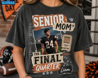 Senior Football Mom Shirt, Personalized Football Mom Shirt, Custom 2027 Senior Football Mom Gift, Game Day T-shirt, Custom Football Shirt