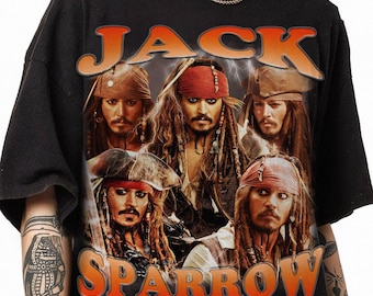 Captain Jack Sparrow Vintage Shirt | Johnny Depp 90s Retro Shirt | Jack Sparrow Pirates of the Carribean Bootleg Rap Shirt