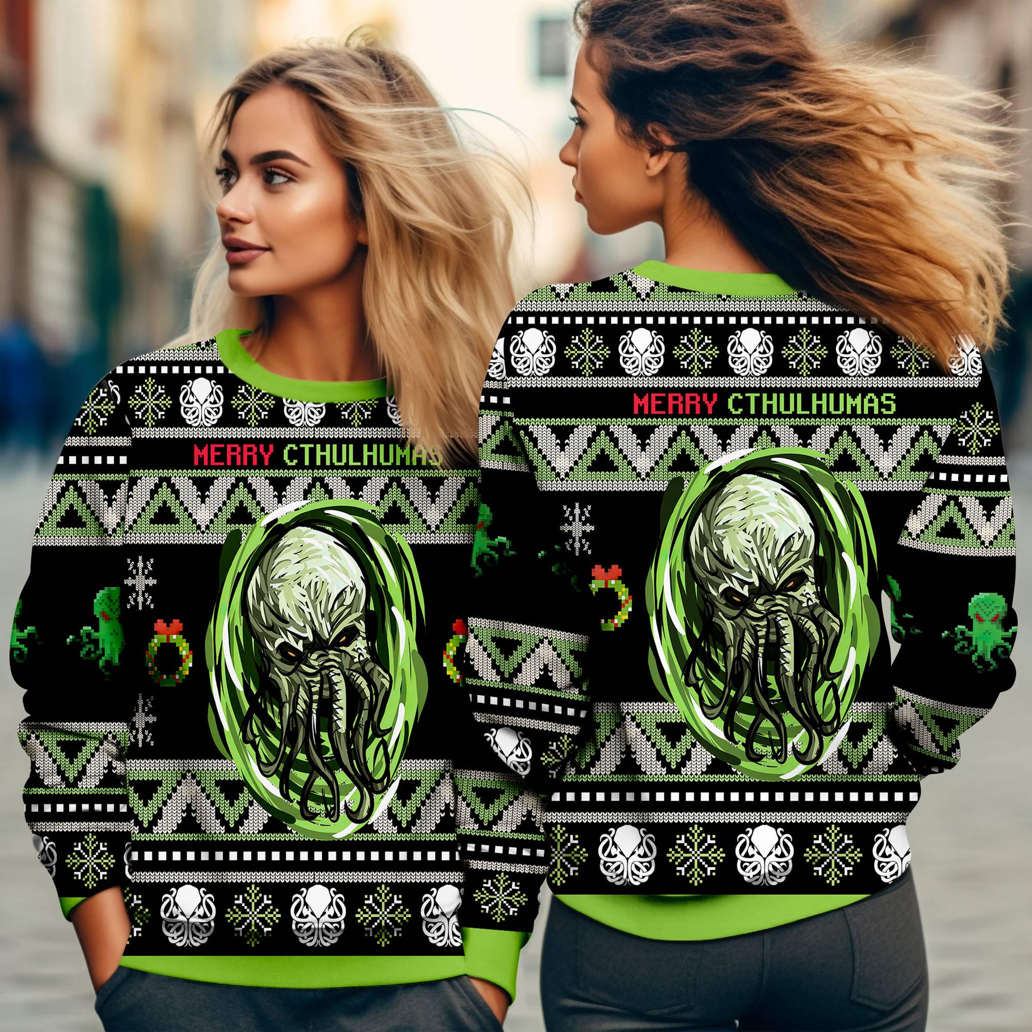 Ugly Christmas Sweater Cthulhu Etsy