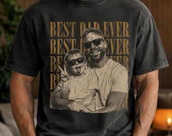Custom Dad Vintage Photo Shirt: Personalized Fathers Day With Daughter And Son Photo Shirt, Vintage Family Picture, Gift for Dad for Husband