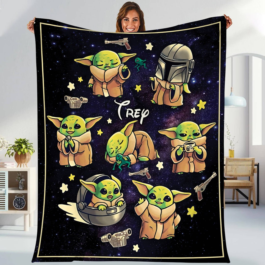 Personalized Baby Yoda Grogu Blanket Baby Yoda Star Wars Fleece Blanket ...