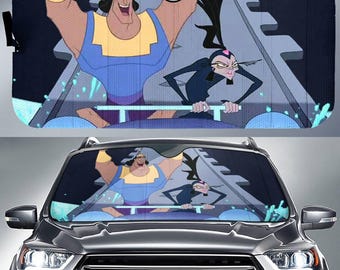 The Emperor's New Groove Car Sun Shade Kronk And Yzma Put Your Hands In The Air Car Sunshade Car Windshield Car Accessories