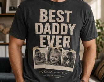 Custom Dad Vintage Photo Shirt: Personalized Fathers Day Shirt With Children Photo, Funny Dad Shirt, Best Dad Ever Shirt, New Dad Gift