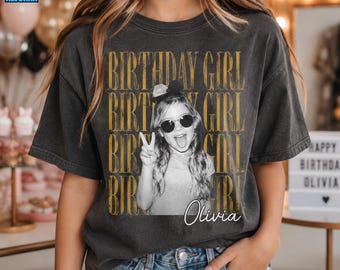 Custom Photo Birthday Y2K Shirt, Personalized Vintage Est 1986 Bootleg Tshirt, Retro Chapter Birthday Gift, Custom Picture Tee Comfort Top