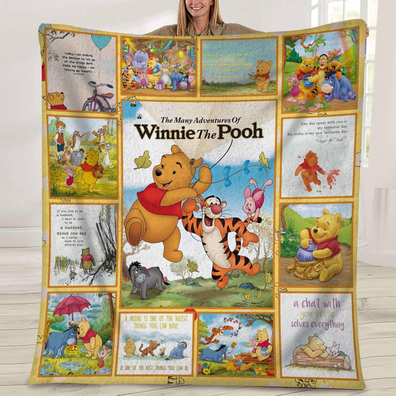 Winnie the Pooh Fleece Blanket Tigger Eeyore Piglet Pooh and Friends