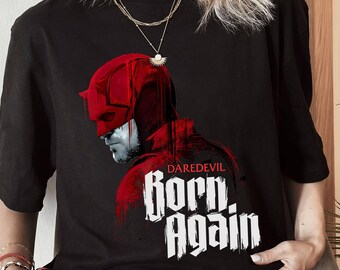T-shirt Marvel Daredevil Matt Murdock Graffiti - Unisexe, Gris Chiné - Coton, Coupe Classique, Licence Officielle