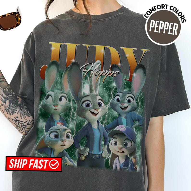 Camiseta de Judy Hopps de Zootopia en Disneyland, Zootopia 2 2025, Viaje familiar a Disneyland 2025, Camiseta de Nick Wilde y Judy Hopps imagen 3