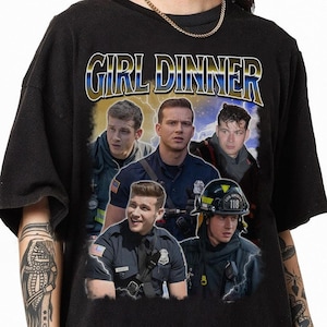 Vintage Evan Buckley Girl Dinner Shirt, 9-1-1 Television Show Shirt, 911 Evan Buckley Homage Movie Shirt, American TV Series Shirt