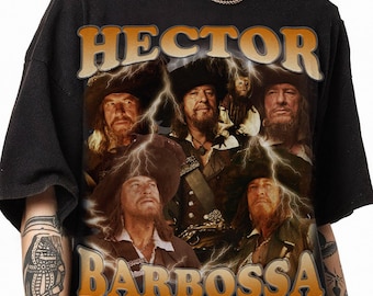 Pirates Hector Barbossa Vintage Shirt | Geoffrey Rush 90s Retro Shirt | Hector Barbossa Pirates of the Carribean Bootleg rap Shirt