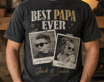 Custom Photo Dad Shirt, Best Dad Ever Picture T-shirt, Personalized Father’s Day Gift, Birthday Gift For Dad, Dad Photo Shirt, Grandpa Gif