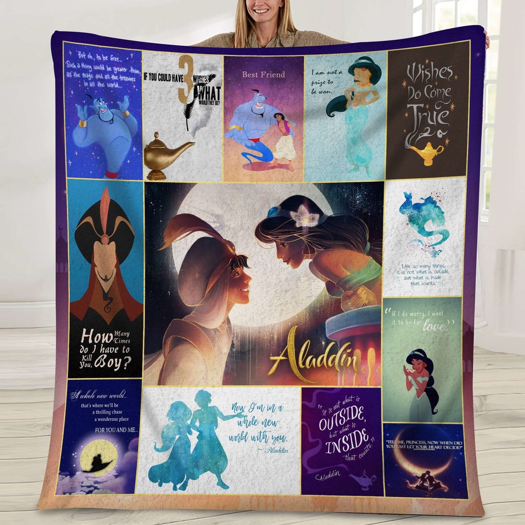 Aladdin and Princess Jasmine Blanket Aladdin Magic Blanket Etsy