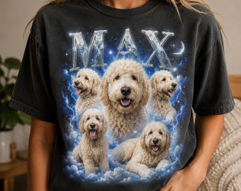 Personalized Retro Dog Bootleg Shirt, Custom Vintage 90s Dog Photo T-Shirt, Pet Photo on Tshirt, 90s Rap Bootleg Tee, Dog Mom Dog Dad Gift