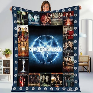 Supernatural Fleece Blanket | Sam Winchester Dean Winchester Blanket | Castiel Crowley Supernatural  Movie Throw Blanket for Bed Couch Sofa